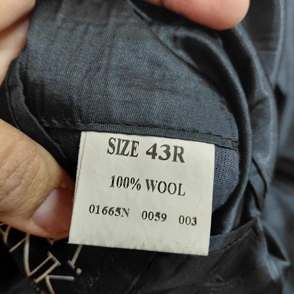 Jos A Bank Mens 43R‎ Blue Wool Fully Lined Suit Jacket Sport Coat Blazer